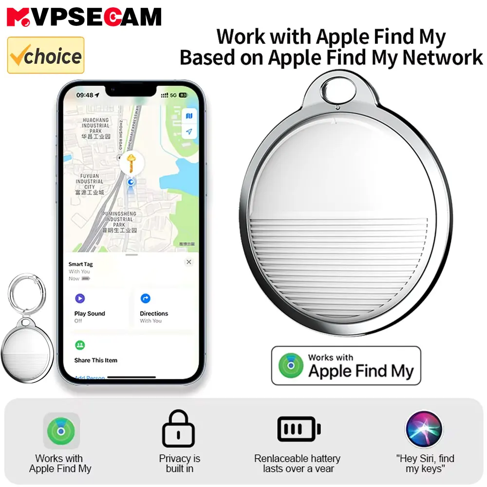 Long Distance Smart Tag GPS Tracker Air Tag Key Finder Pet Wallet Bike Anti-lost Alarm Mini Locator iOS Find My