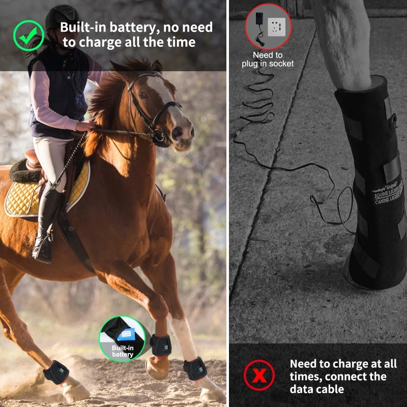 1pc unique 660nm 850nm equine red infrared light therapy horse hoof wraps red light therapy pads for horses