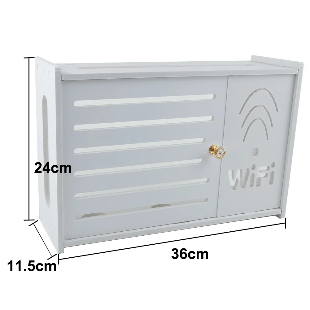 Wall Mounted Storage Box Wall Mounted Wireless Router Rack Living Room Wall-Mounted WiFi Storage Box Wall Decoration Cable Power Bracket Organizer Box