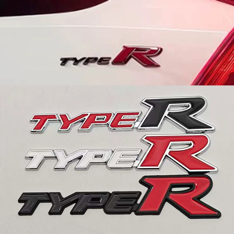 3D 메탈 자동차 스타일링 타입 R 로고 리어 트렁크 스티커 배지 엠블럼 데칼 (혼다 시빅 TYPE R CRV HRV 어코드 핏 자동차 액세서리용)