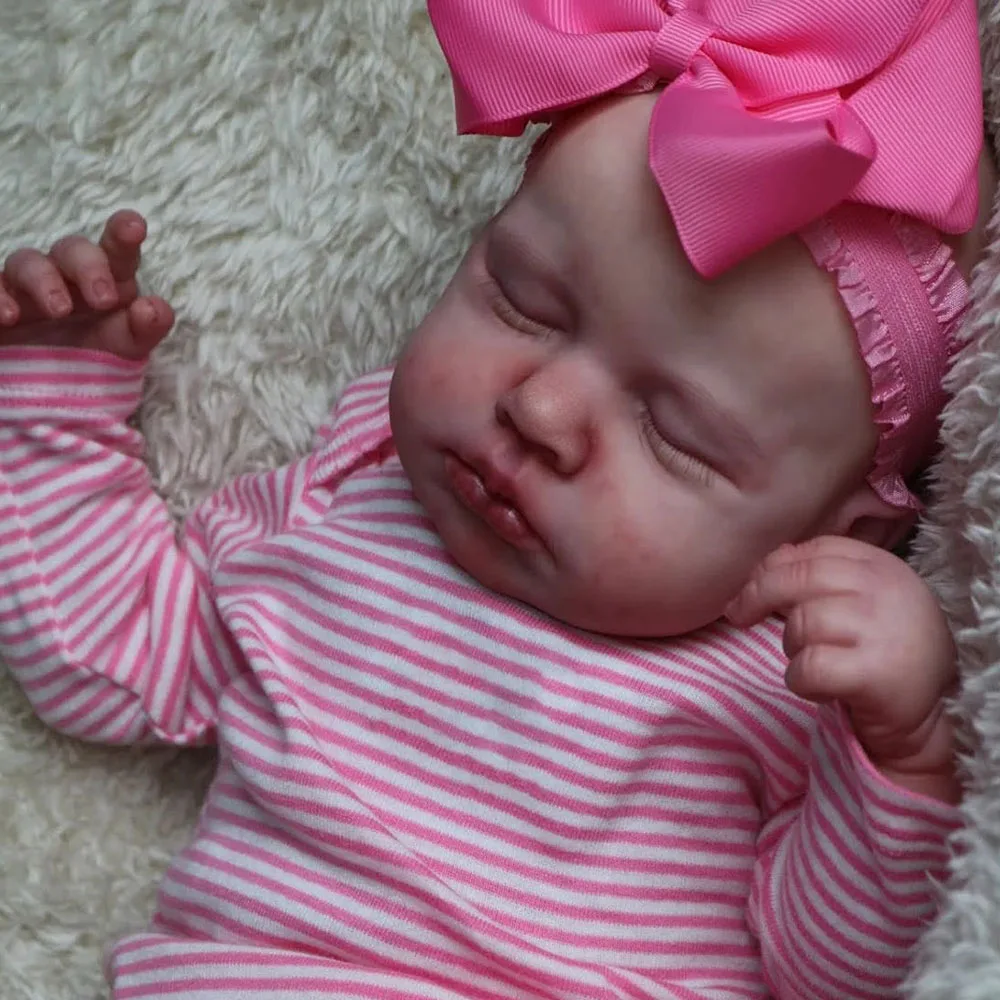 

19 Inch Cloth Body Silicone Baby Doll Alive Bebe Reborn 3D skin hand-painted Visible Veins Handmade Kids Toys