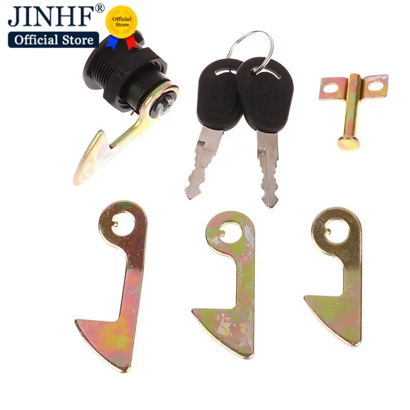 Electric Car Scooter Tail Box Lock Trunk Lock Motorcycle Rear Locks 1Set 1Lock 2Keys 4Metal Hook motorcycle key cylinder lock motorcycle key accessories