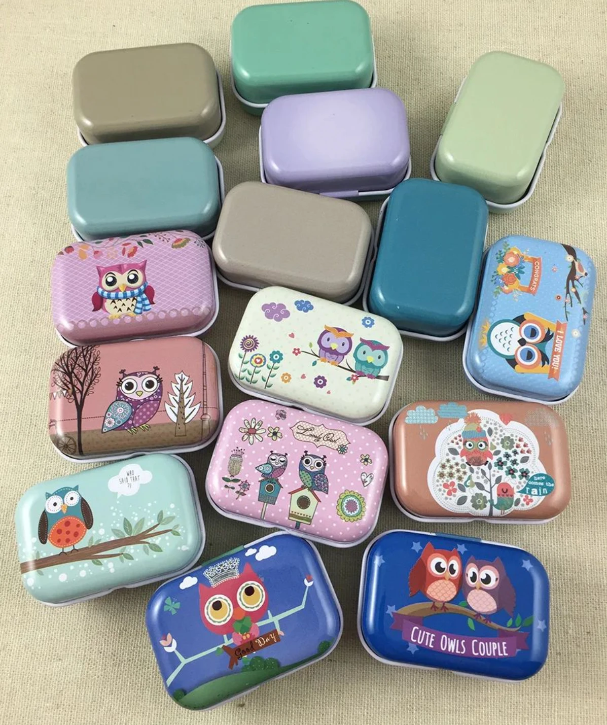 

32pcs/lot Cute Candy Color Mini Storage Box Jewelry Box Tin box