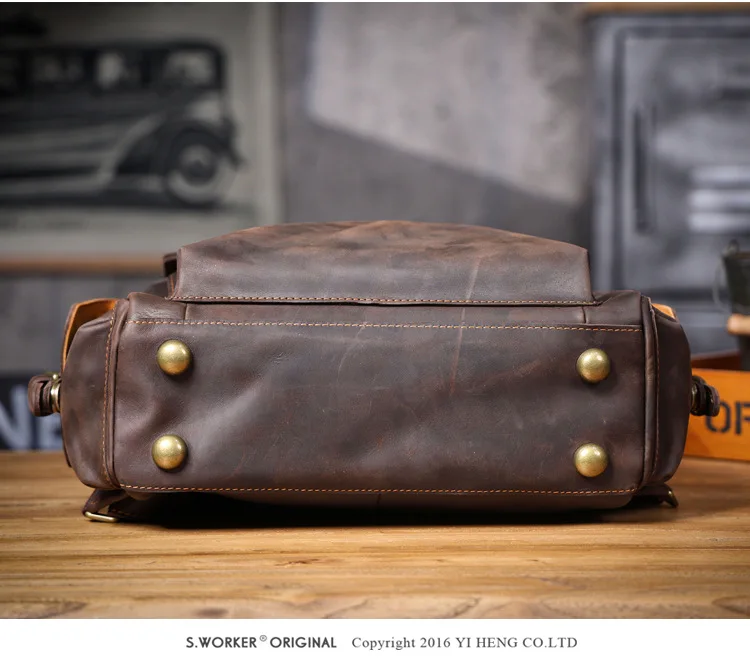 PNDME Vintage Crazy Horse Rindsleder Herren-Rucksäcke mit großem Fassungsvermögen Outdoor-Reisen lässig Luxus handgefertigter Rucksack aus echtem Leder – Detail 13