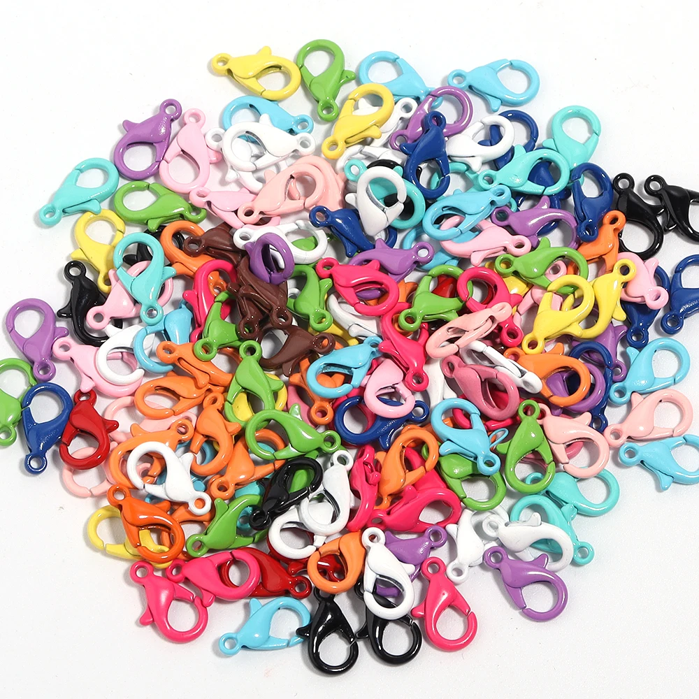 30 teile/los bunte Legierung Hummer verschluss Haken lackiert Kleuren plattiert Karabiner verschluss Krallen verschlüsse DIY Schmuck herstellung Großhandel