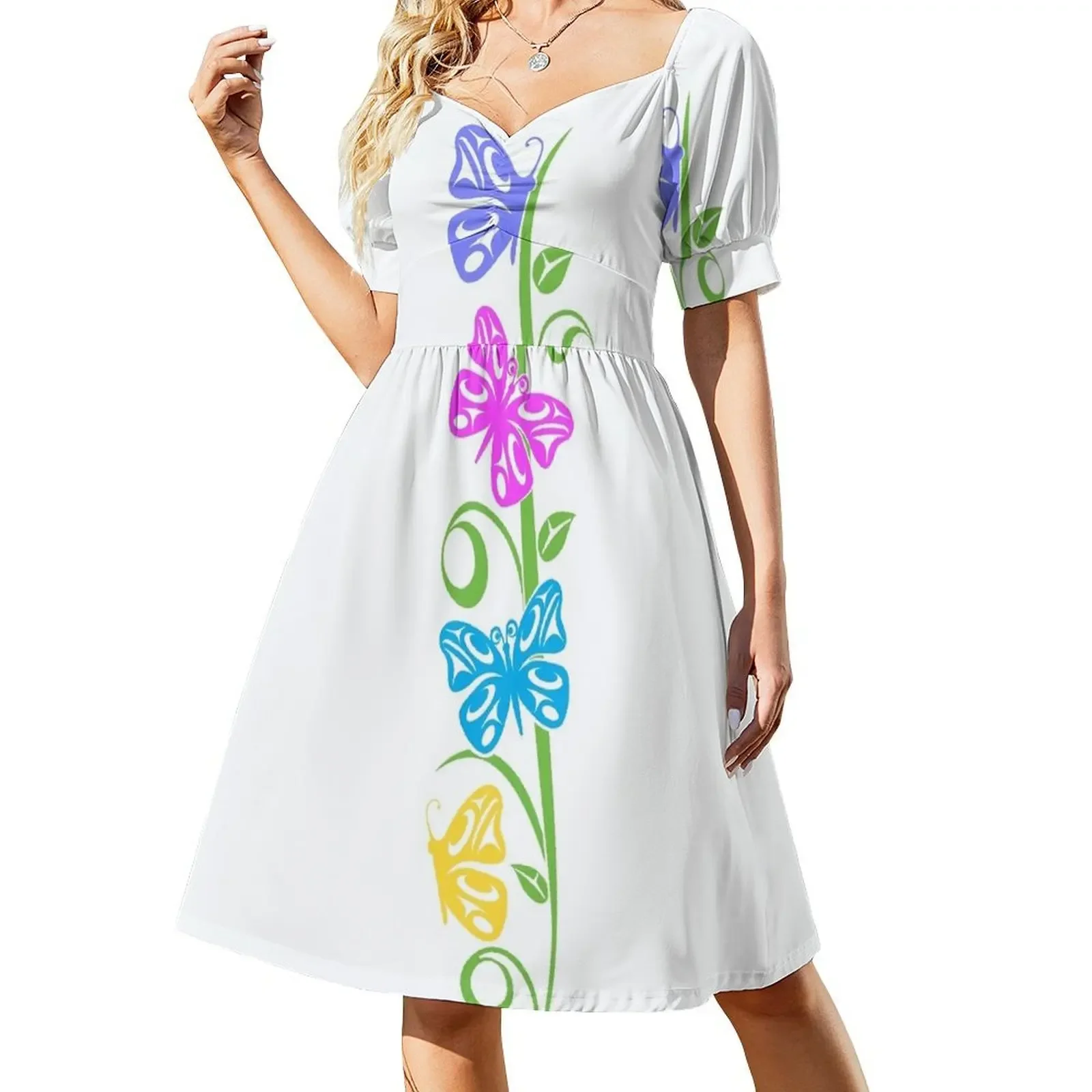 thumbnail image 1 of Vestido sin mangas de mariposas ropa de verano para mujer vestidos para eventos especiales vestidos para mujer Vestido, 1 of 7