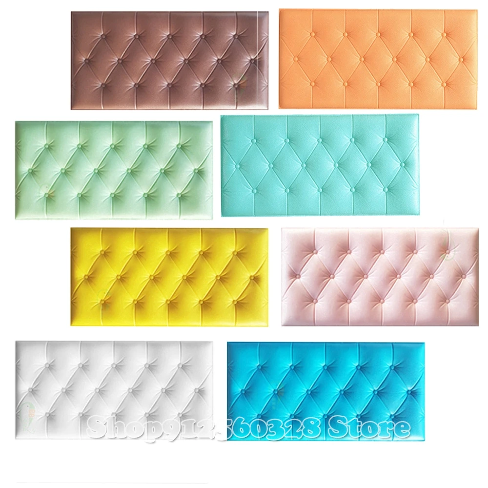 Bedside Soft Bag Self-Adhesive 3D Panel Waterproof And Moisture-Proof 3D Wall Stickers Bedroom Living Room Wall Decoration