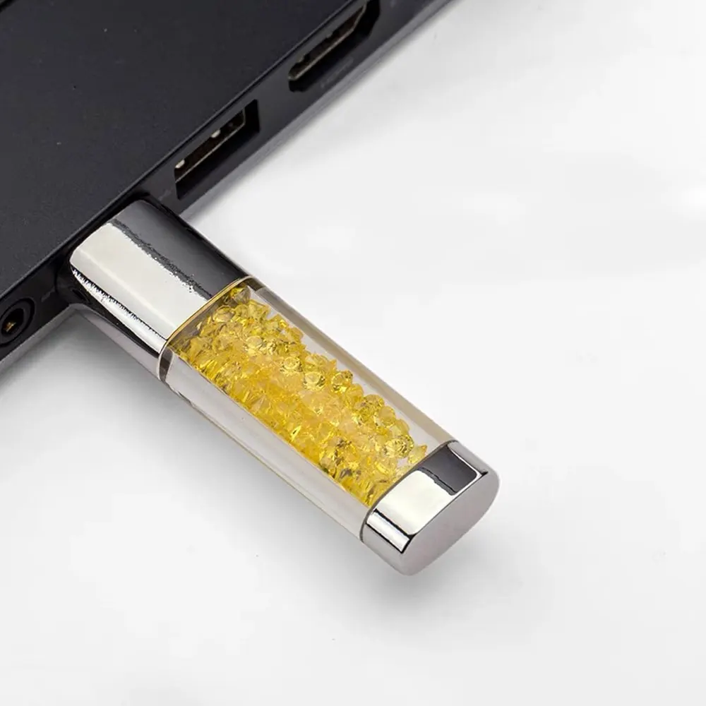 Crystal&LED Light Pendrive 2.0 USB Flash Pen Drive 4gb 8gb 16gb 32gb 128GB