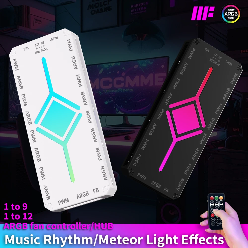 METALFISH Meteor ARGB fan controller, 4 pin PWM, PC cooling, SYNC CPU cooler, 5V 3 pin LED strip