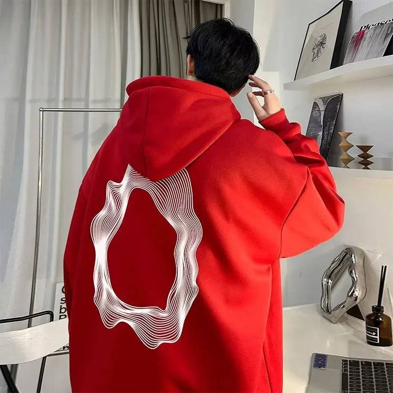 

2023 new men's cotton Korean style autumn vintage fashion hoodie men's cotton casual fashion crewneck hoodie sweatshirt Y2k