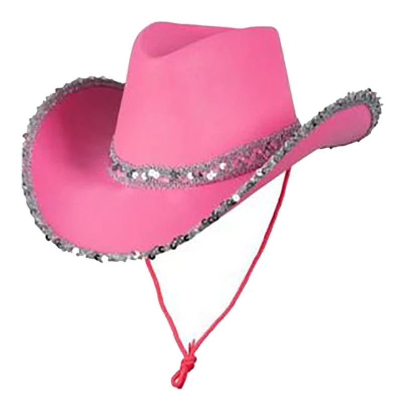 Sequin cowgirl hat for adults cowboy hats party performance cowboy hats cowgirl hats