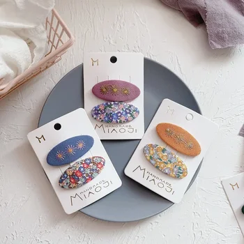 2pcs/set Girls Hair Clip for Baby Princess Sweet Floral Series Hairpin for Toddler Fashion Korean Small Bang Side Clip Headwear 2