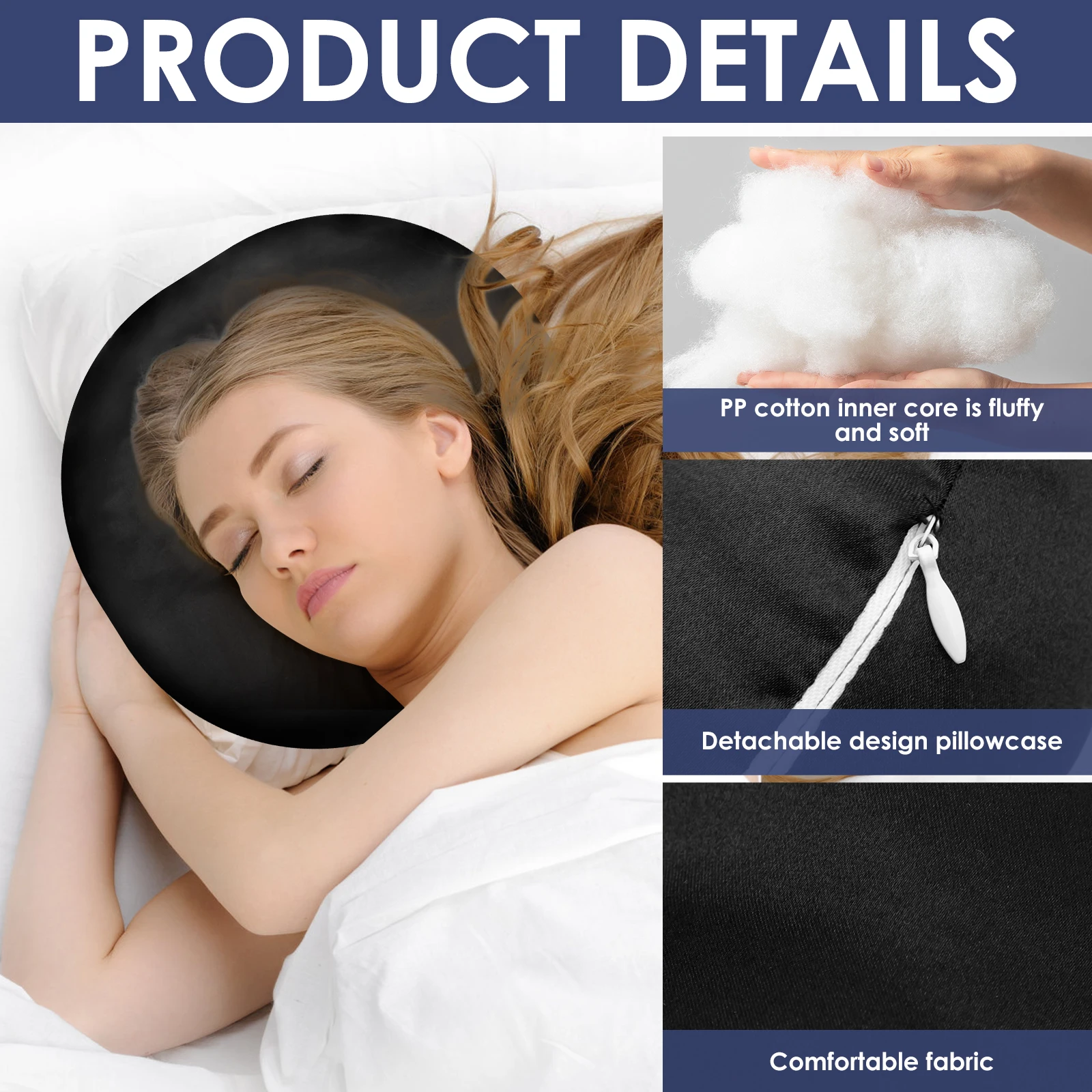 Cotton Ear Piercing Pillow for Side Sleepers Relief