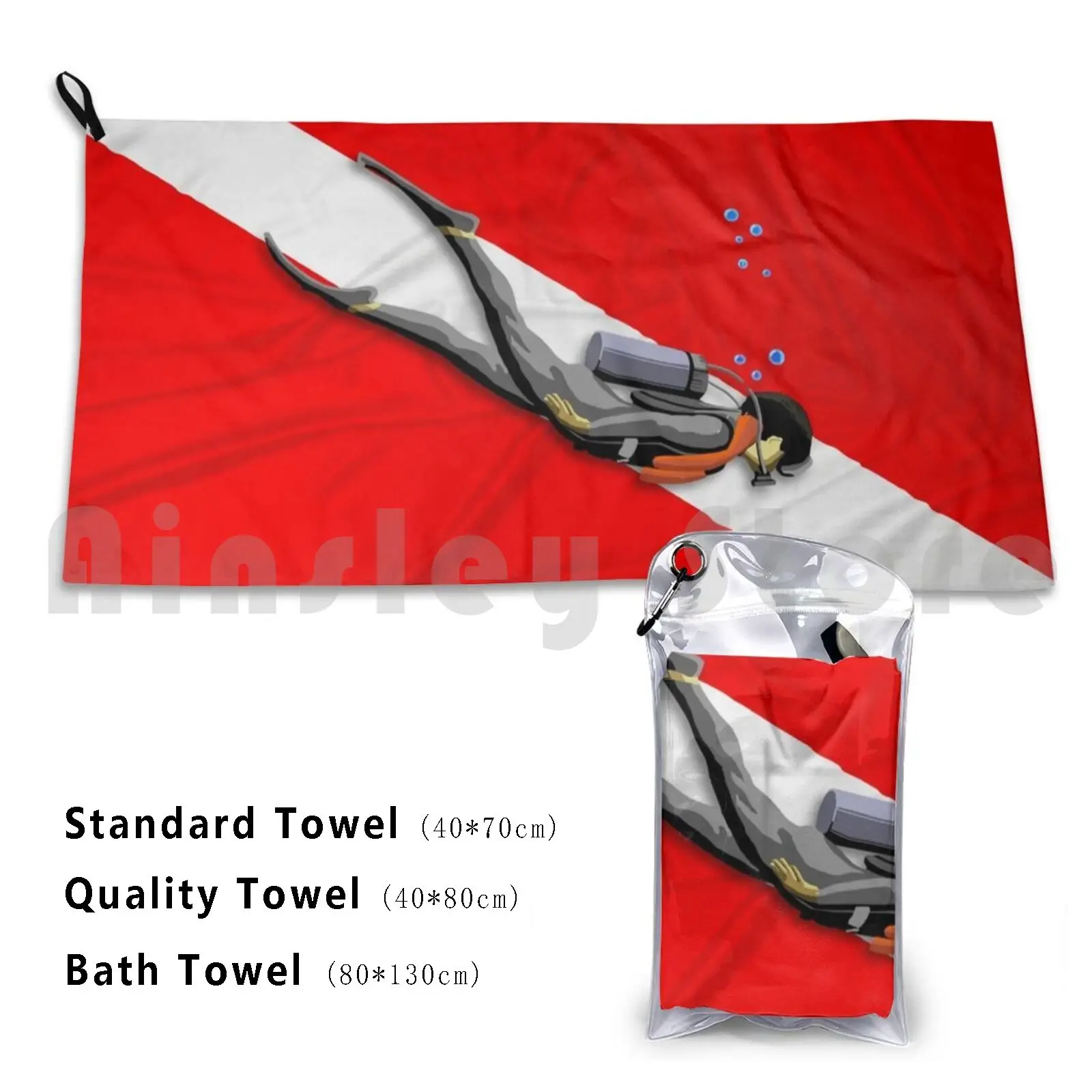 DiveFlagCustomTowelBathTowelDiverScubaSnorkelingDiveMasterScubaDiverDiveGearDiver.jpg