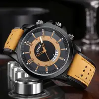 SOKI Sport Men Watch Leather Military Fashion Watches For Men Calendar Date Simple Hot Sales Men's Watch Clock relogio masculino 1