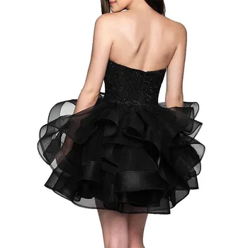 Customized Homecoming Dresses Ruffles Appliques Above Mini Cocktail Dresses Prom Party Gowns Formal Vestido De Fiesta 2