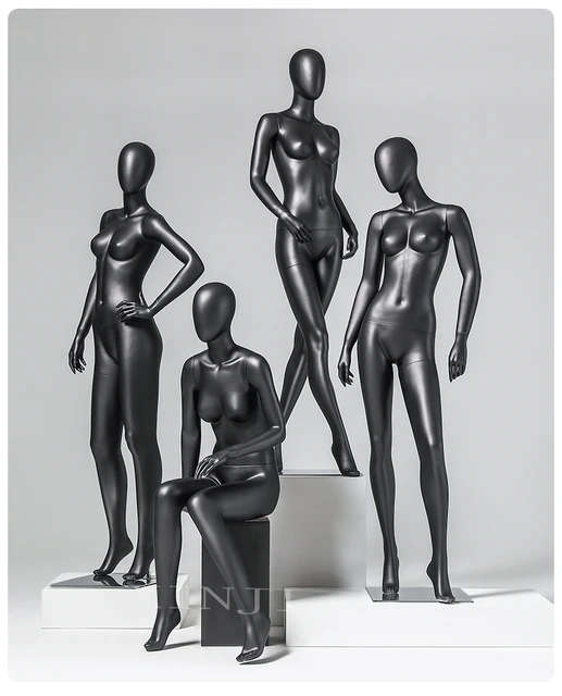 Shiny Black Female Mannequin Full Body Women Model On Sale