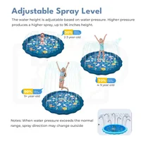 Tapis de jeu d'arrosage pour enfants, 100/170cm, tapis de pelouse, lettres de plage, coussin d'eau gonflable, tapis de jeux d'eau par pulvérisation, coussin de plage 2
