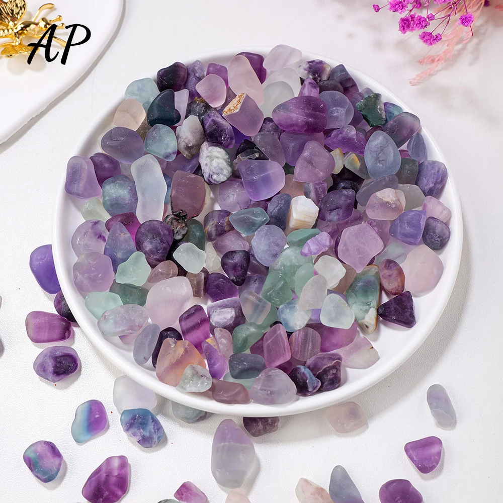50 G/Borsa Cristallo Naturale Arcobaleno Fluorite Ghiaia Pietra Curativa Cristallo Colorato Quarzo Tumble Stone Fish Tank Decorazione Della Piscina