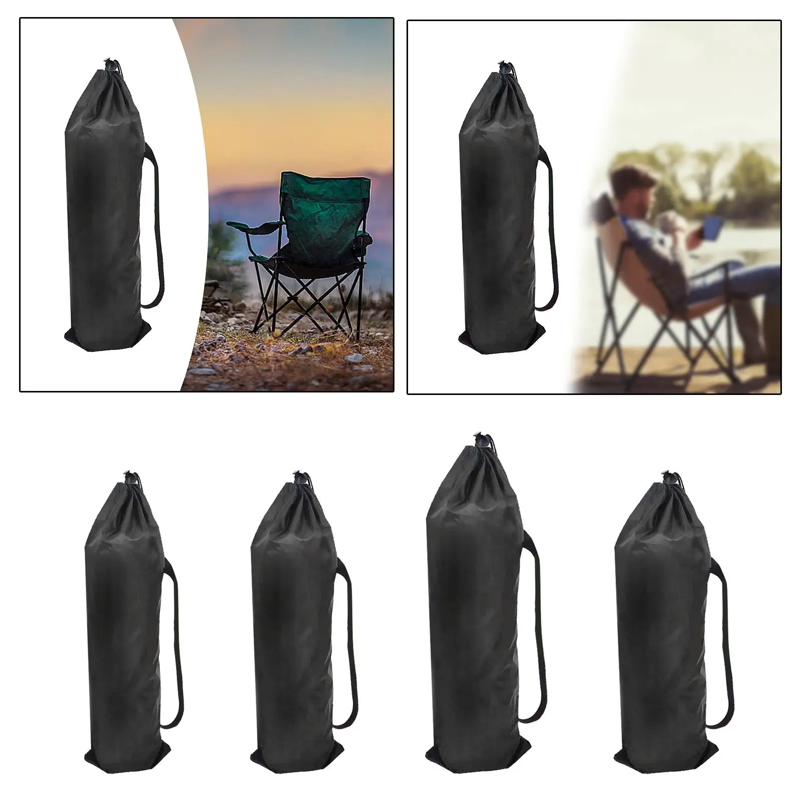 Folding Chair Bag with Strap Wear Resistant Heavy Duty Chair Carrying Bag for Umbrella Beach Hammock Yoga Mat Backpacking