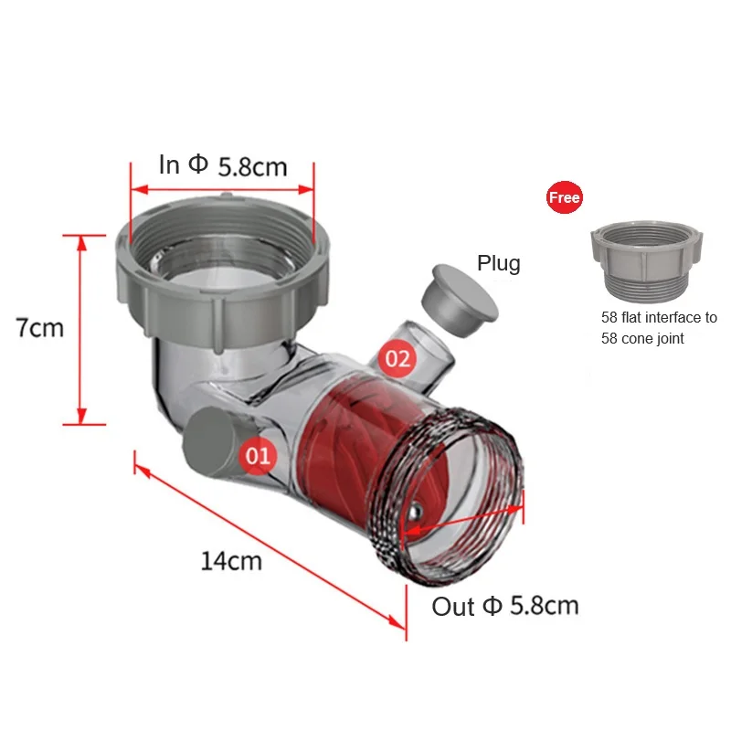 Kitchen Sink Drain Check Valve Side Discharge Double Overflow Anti Odor Accessory 45 to 58 Joint For Anti-Blocking Sewer Tube