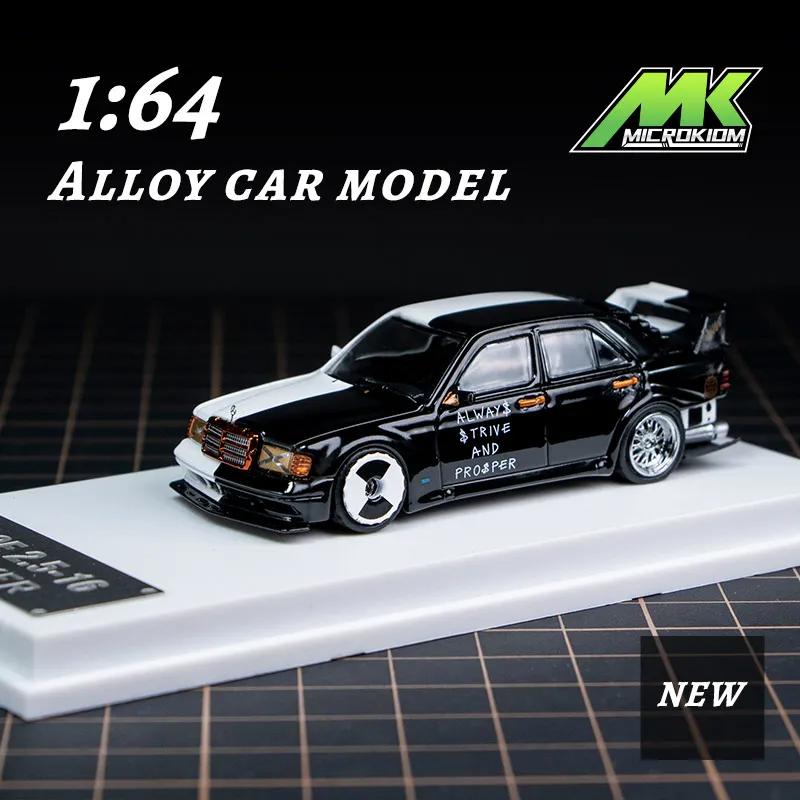 SEEKER 1/64190E W201Restomod simulation alloy car model new black and white paint bburago 1 32 bmw m3 black cabriolet simulation alloy car model plexiglass dustproof display base package collecting gifts