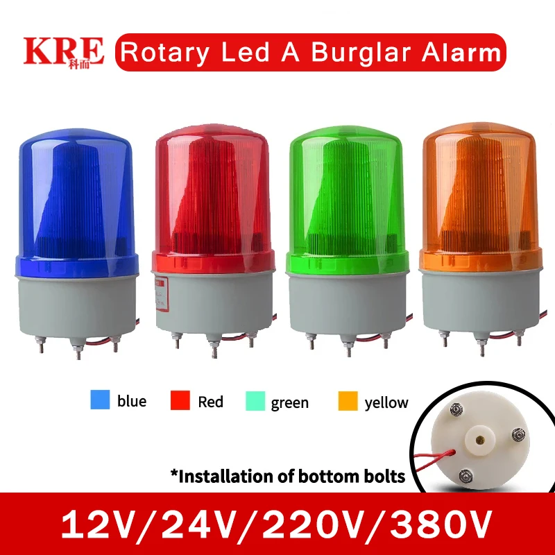 Enhanced Signal Warning Indicator: Rotating Strobe Alarm with Sound and Light Flashing Alert