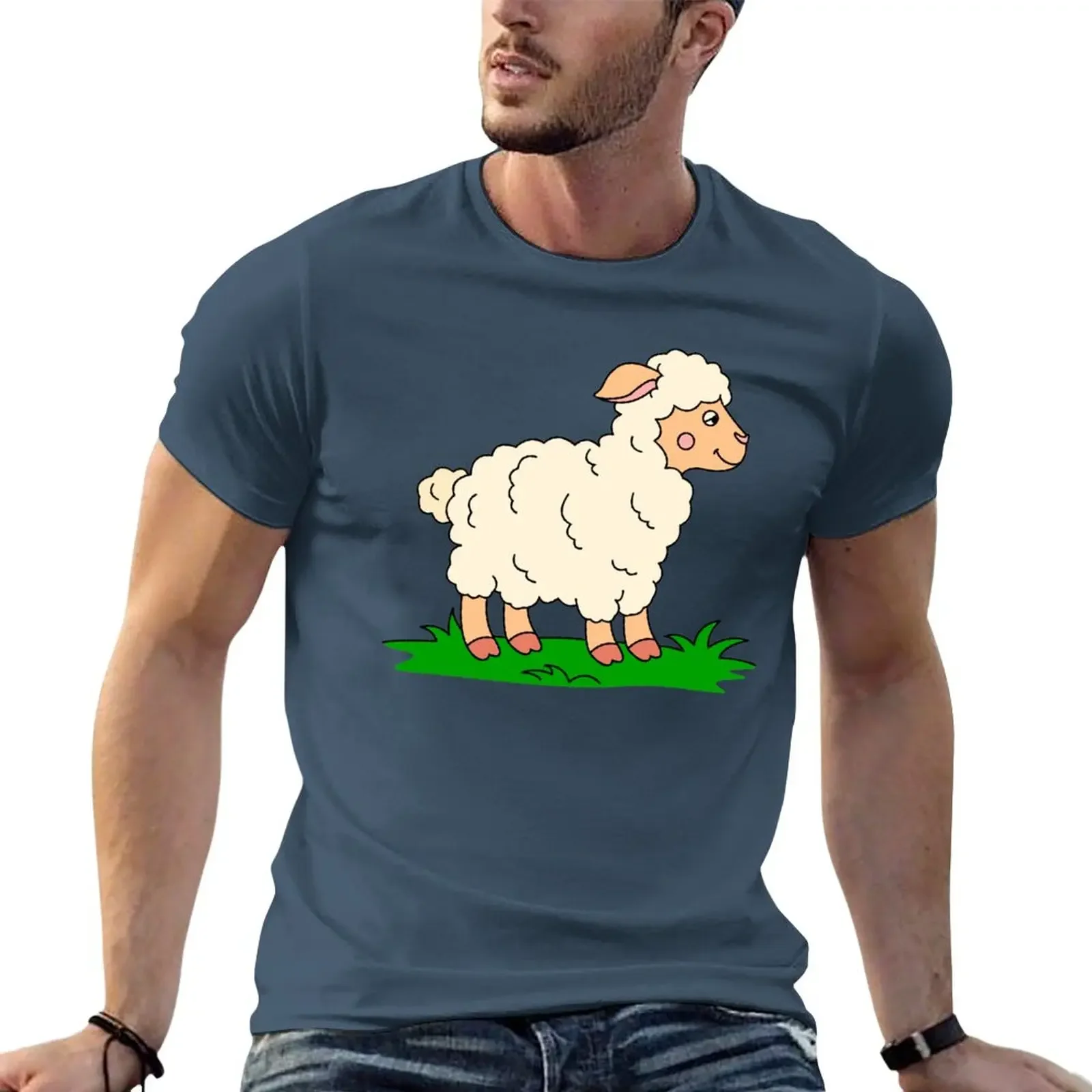 

Relaxed sheep T-Shirt sports fans graphics summer top oversized t shirt men