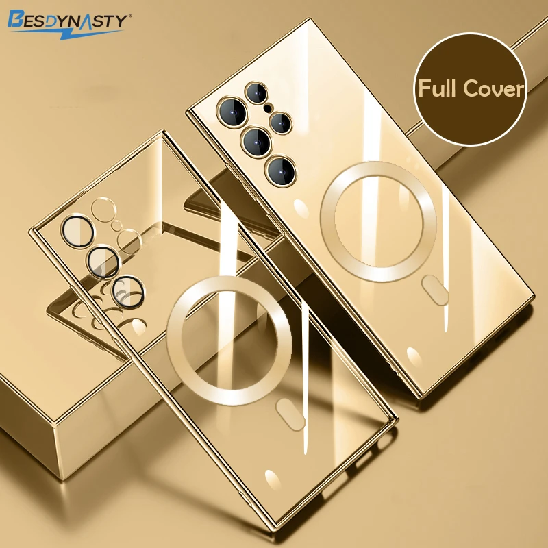 Luxury Plated Magnetic Soft Silicon Clear Phone Case