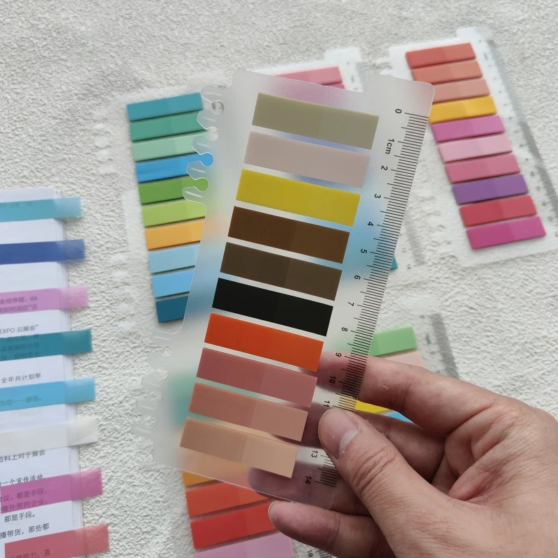 1200 Sheets Morandi Solid Color Index Memo Pad Loose-leaf Sticky Notes Page Flag Markers Book Tabs Sticker Stationery Supplies 4