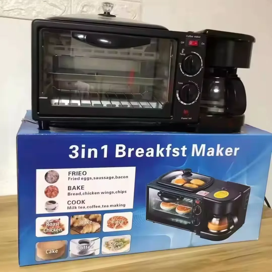 High Quality 3-in-1 Electric Mini Toaster Oven Oven Safe Reliable for Home Hotel Use Modern Style with Bake Toast Functions