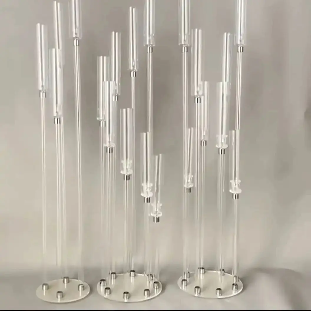 2/5/6/10pcs Wedding Decoration Centerpiece Candelabra Clear Candle Holder Acrylic Candlesticks for Weddings DIY Event Party