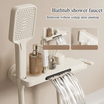 ก๊อกน้ําร้อนและน้ําเย็นอ่างอาบน้ํา ฝักบัวไร้หลังคา ฝักบัวมือถือในห้องน้ําติดผนัง 1