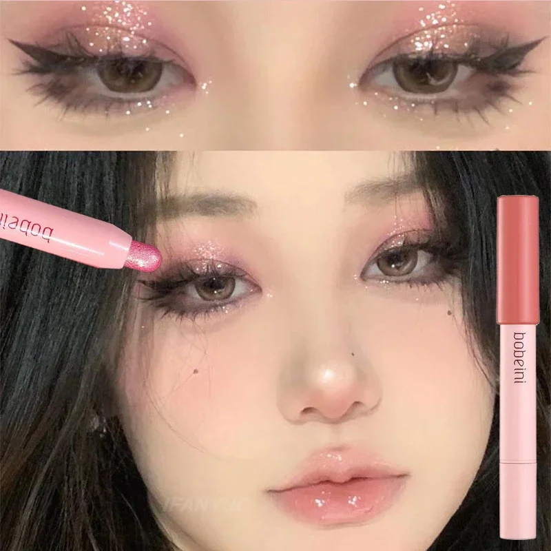 Glitter Eyeshadow Stick Diamond Eyes Makeup Highlighter Shadow Pen Long Lasting Rose Pink Silkworm Champagne Gold Liner Pencil