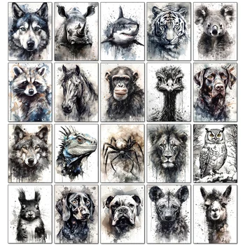 Black and White Animal Diamond Painting 1