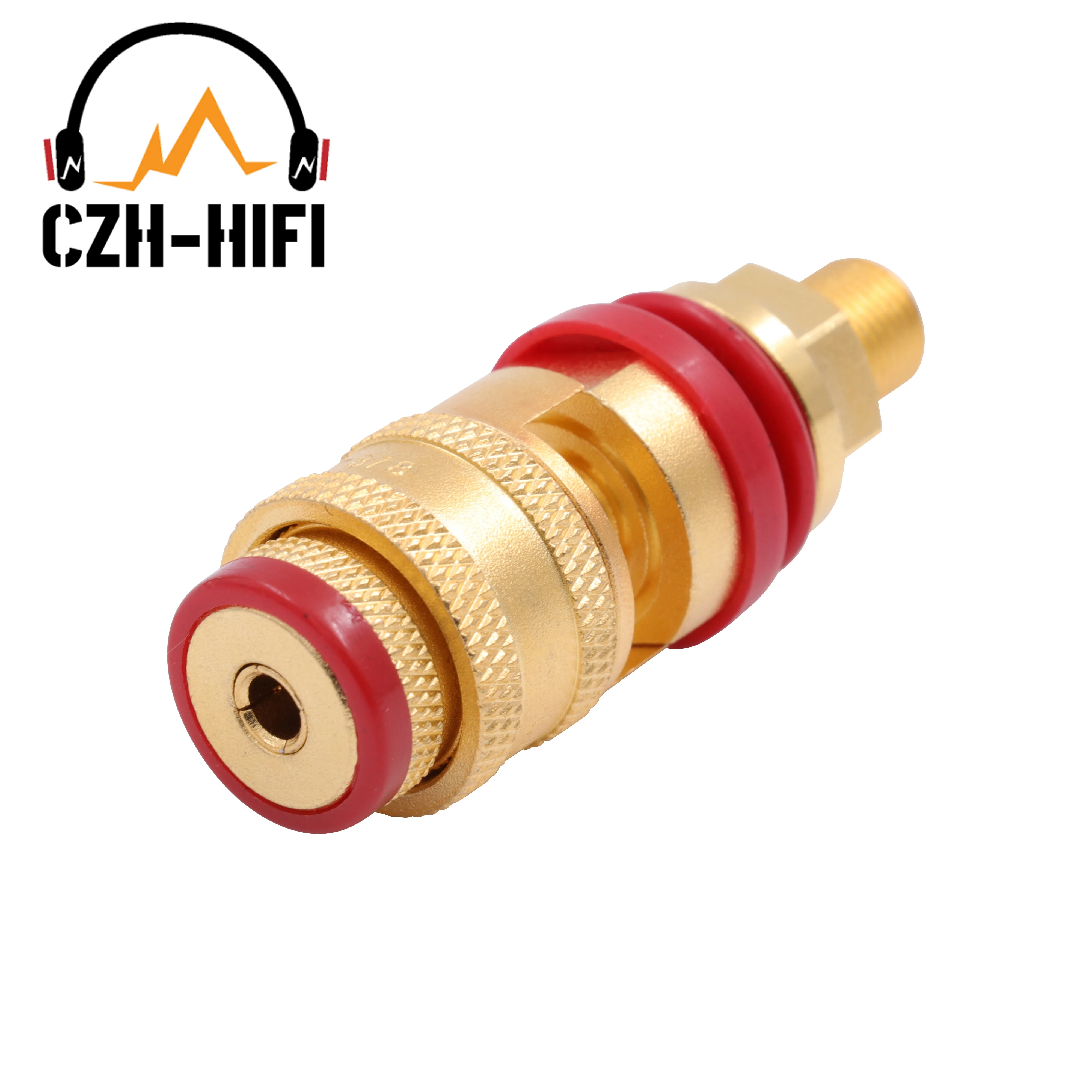 CMC 878M High End Lautsprecher Terminal Binding Post Gold Überzogene Messing Banana Weibliche Jack Buchse Solder Kostenloser Schraube Lock audio HiFi – Detail 10
