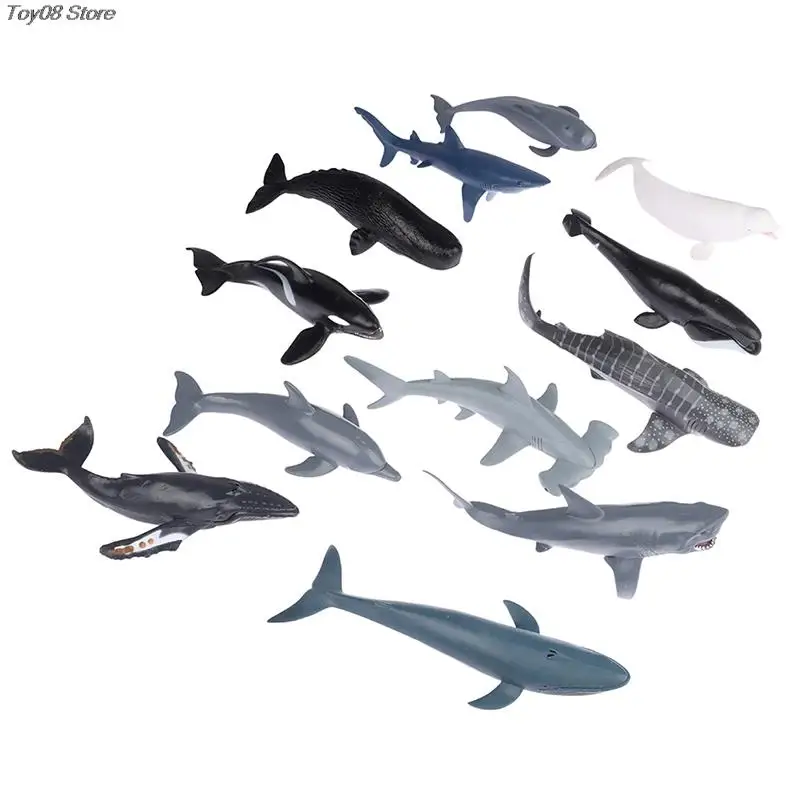 

Simulation Marine Sea Life Whale Figurines Shark Cachalot Action Figures Ocean Animal Model Dolphin Hammerhead Educational Toys