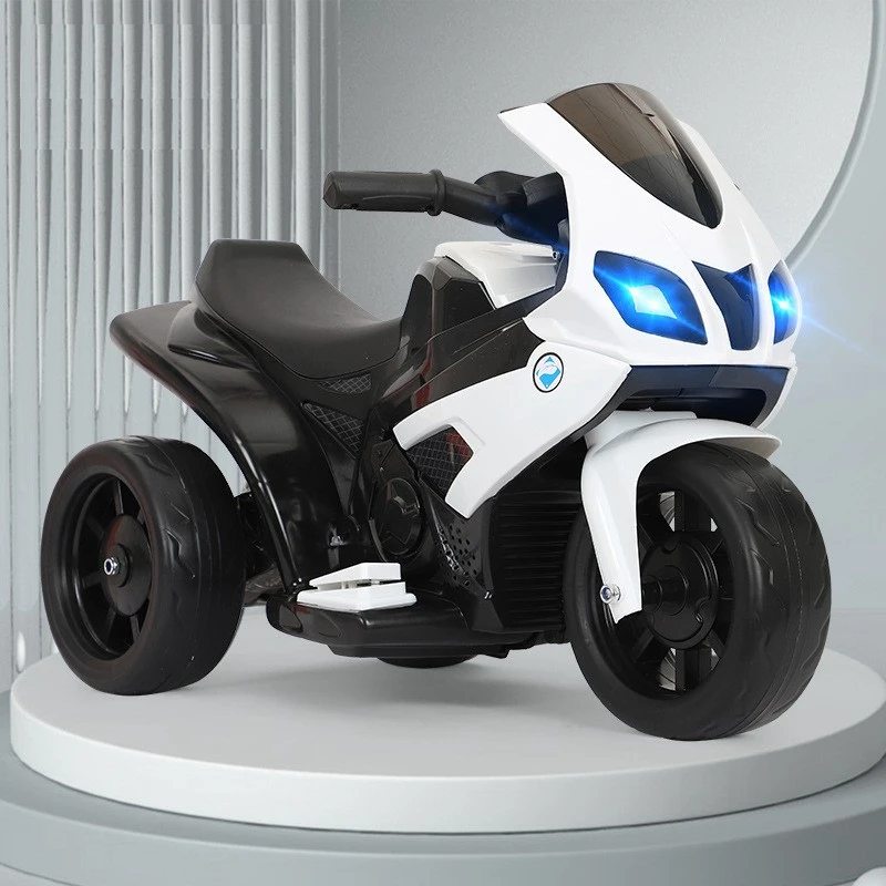 Children Electric Motorcycle Rechargeable Anti-rollover Remote Controlled Toy Motorcycle with Light & Music For 1-3 Years Old