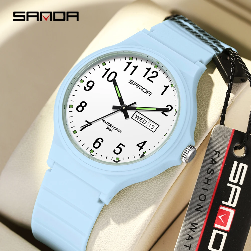 

Sanda 2023 New Double Calendar Electronic Quartz Women's Watch Personalized and Creative Men's and Women's 6060 Watch