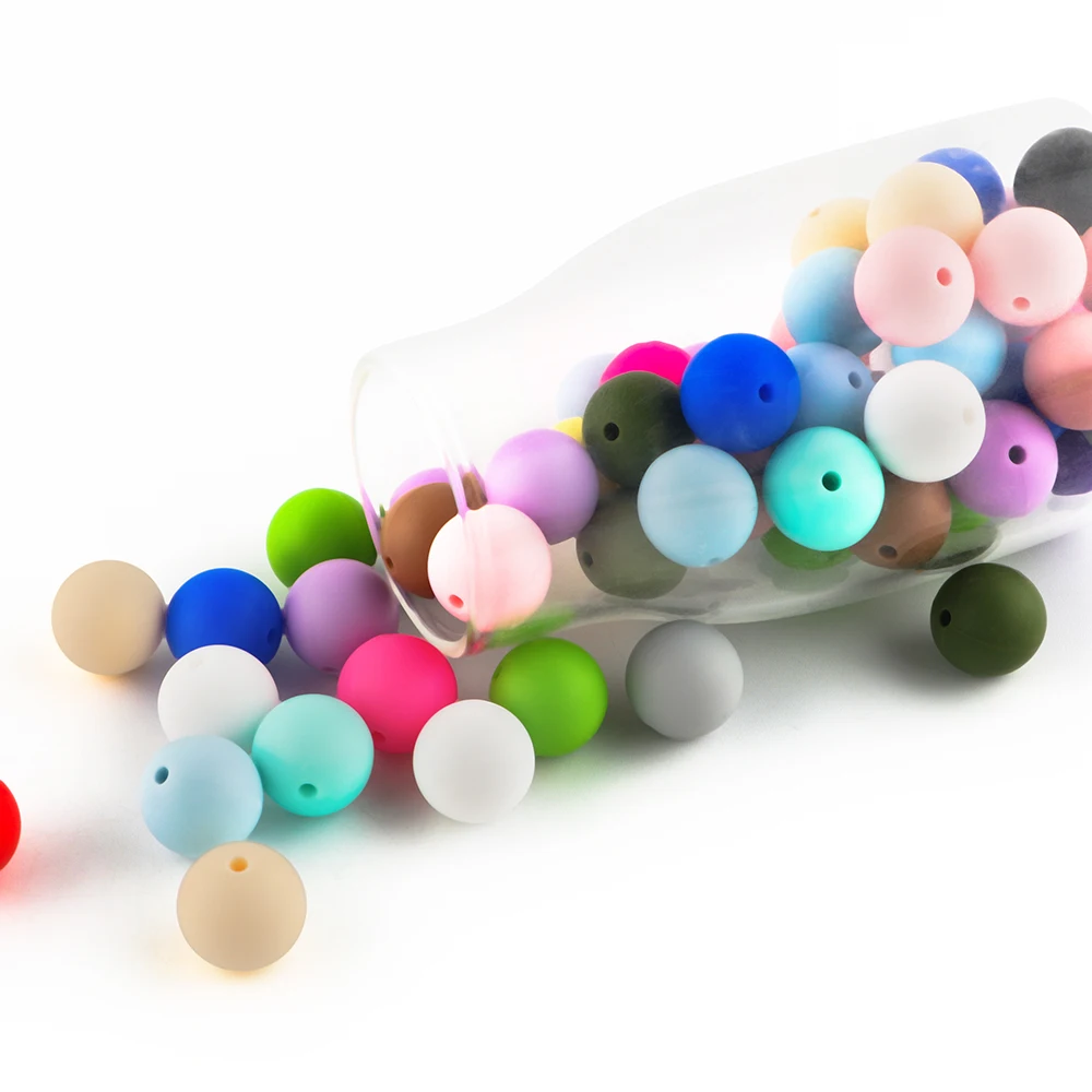 Round Silicone Beads 50Pcs 9/12/15mm Bulk Silicone Spacer Bead For Making Bracelets DIY Bracelets Necklaces Jewelry Accessories