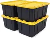 Black & Yellow, Shelving Unit and Heavy Duty Storage Containers, Extremely Durable (Shelf + 27 Gallon Container (8-Pack)) 4
