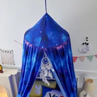 Bed Canopy for Baby Boy Blue Hung Dome Mosquito Net 5