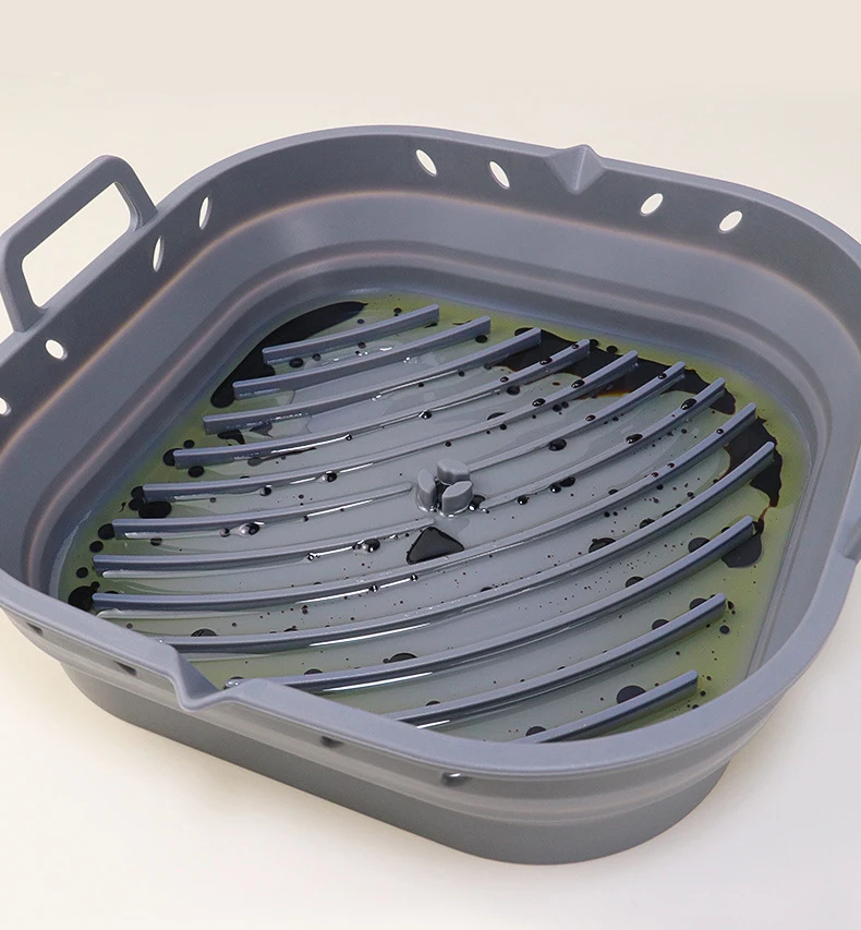 Silicone Air Fryer Liners air fryer liners air fryer baking tray air fryer accessories air fryer basket air fryer silicone tray Square Reusable Silicone Basket Easy to Clean for 5.8 to 8 Qt Fryer Baking Tray
