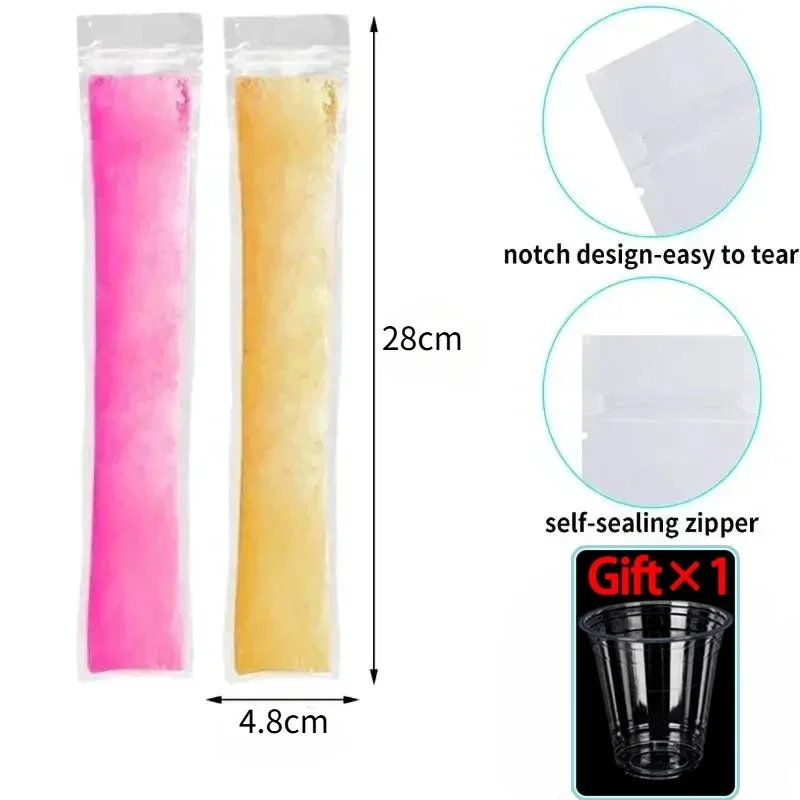 Summer DIY Disposable Popsicle Bag Food Grade PE Material Disposable Household Transparent Fresh Ice Bag Homemade Popsicle