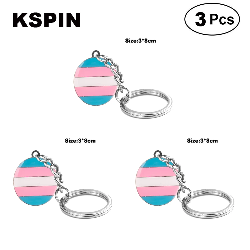 Transgender Pride Key Ring Lapel Pin Brooches Pins Flag badge Brooch Badges