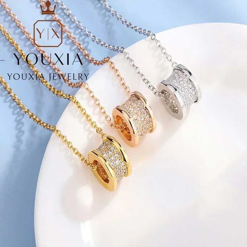 

1:1 Hot selling European and American s925 Silver simple design party fashion diamond Necklace Luxury Jewelry necklace for women