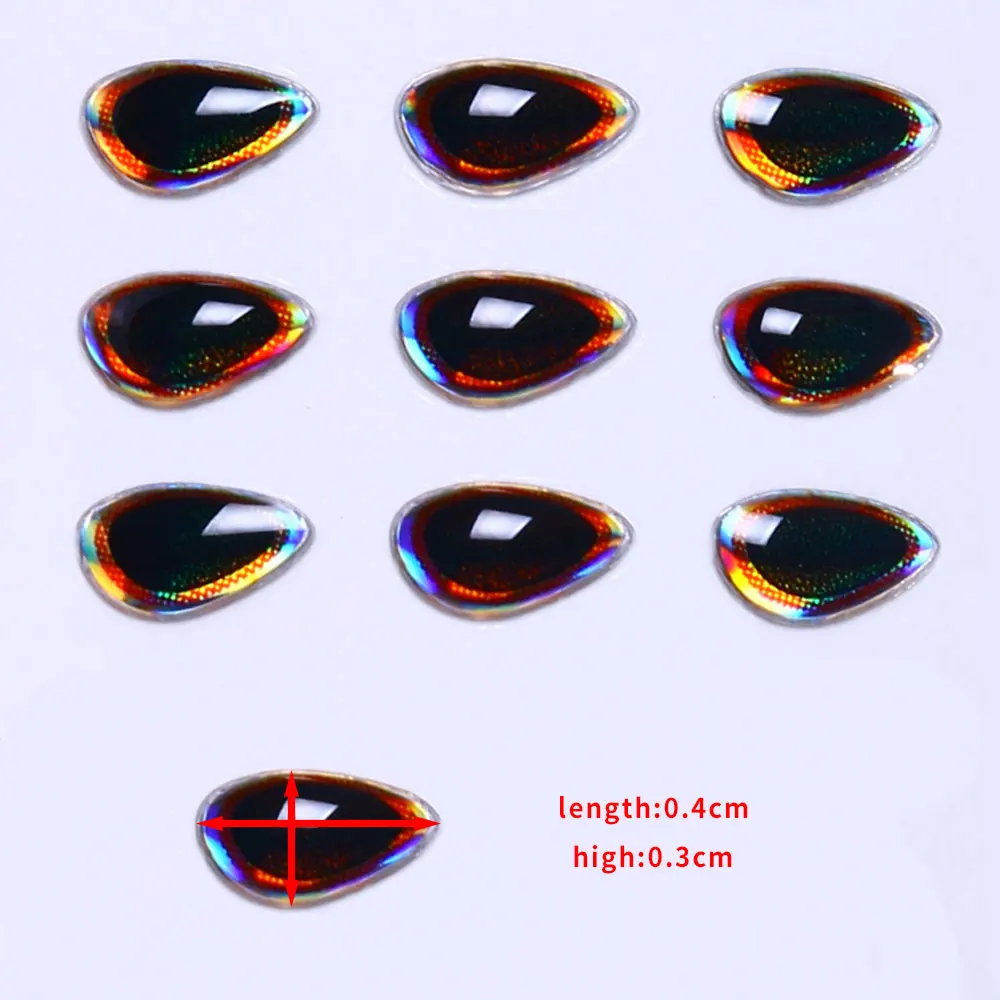 Angelköder-Augen 372 Stück Wassertropfen / Rund 3D-Simulations-Augapfel für Down-Crankbait, Minnow, Popper, VIB Künstliche Fischaugen