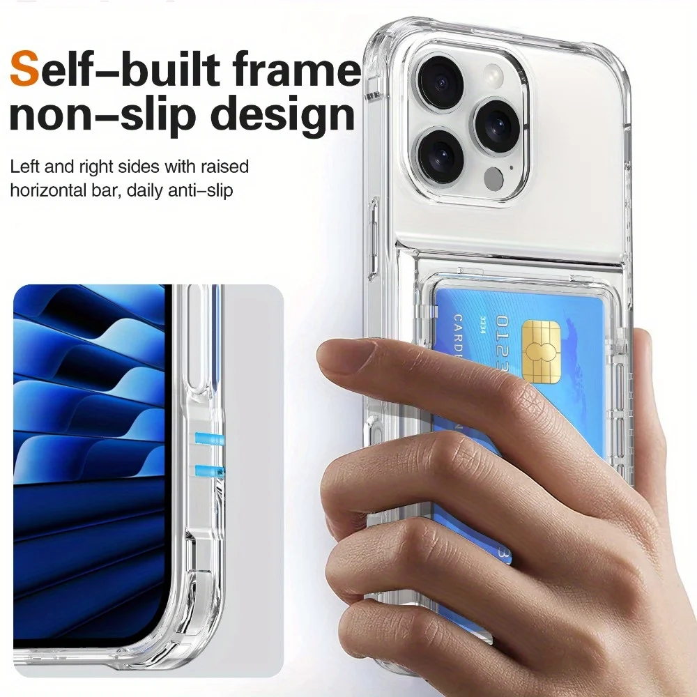 Clear Wallet Phone Case with Credit Card Holder Cover