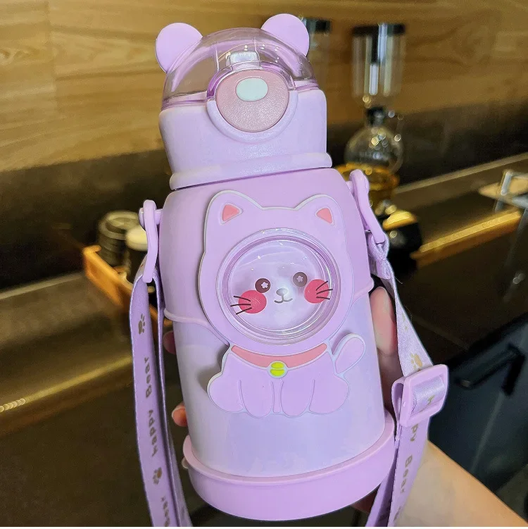 For Kids School Girl Thermal Water Bottle Cartoon 500ML Thermos Mug  Drinkware Cute Thermos Cup for Children Hot Water Bottle - AliExpress