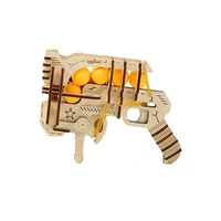 DIY Rubber Band Guns Wooden Puzzle Jigsaw Toys Kids Constructors Assemble Buiding Blocks Pistol Models for Boys Ping Pong Weapon 1